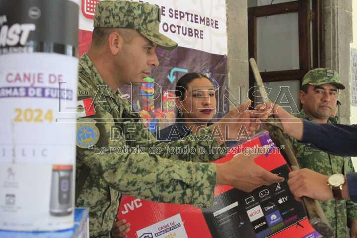 Por cuarto año consecutivo, superan SESESP y Sedena meta del canje de armas