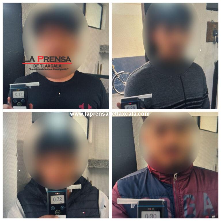 Por “borrachos” son detenidos cinco personas en Huamantla