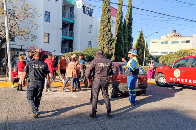 Atiende policía municipal fuga de gas en Tlapancalco.