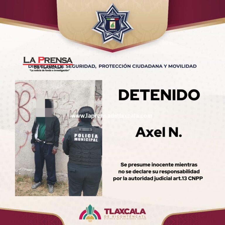 Detiene policía municipal de Tlaxcala a hombre con mandamiento judicial en Querétaro.