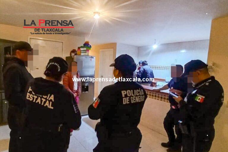 Policía, Protección Civil y DIF municipal de Tlaxcala intervienen ante reporte de presunta violencia de pareja en la joya.