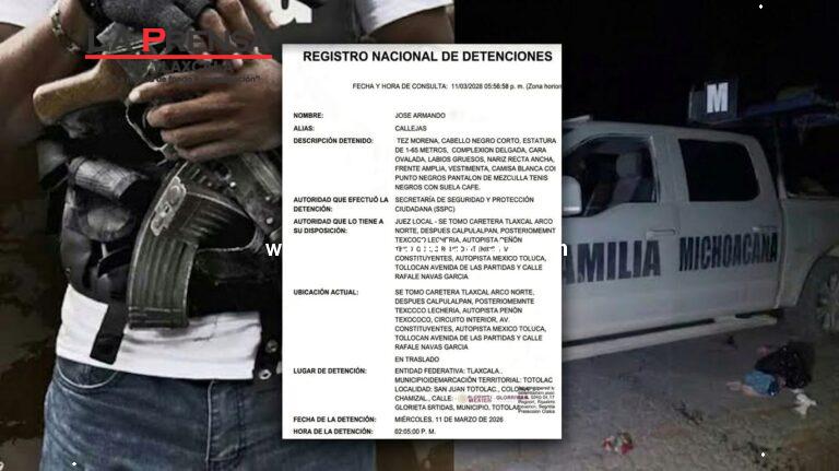 Cae en El Trébol de Tlaxcala presunto operador de la Familia Michoacana tras operativo federal.