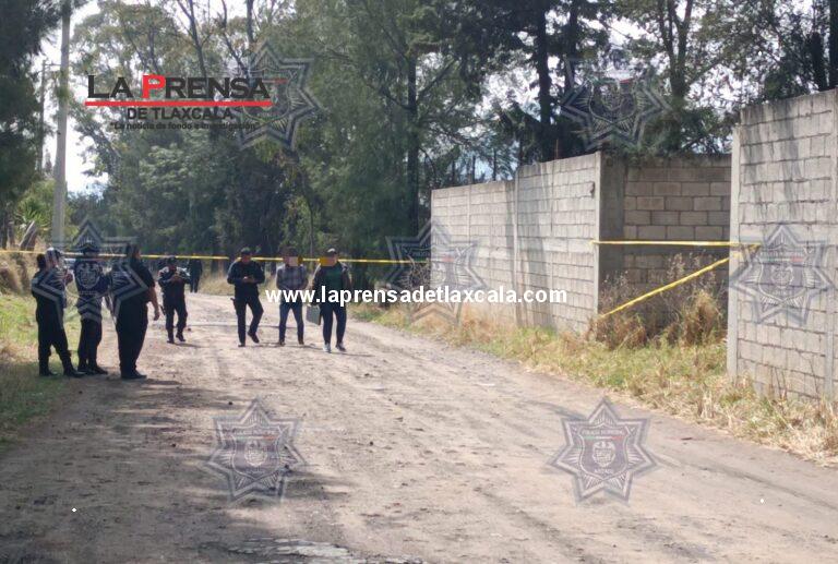 Policía de Apizaco atiende hallazgo en Santa Anita Huiloac y acordonan zona.