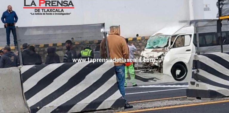 Choque múltiple en la Huamantla-Apizaco deja saldo de varios lesionados