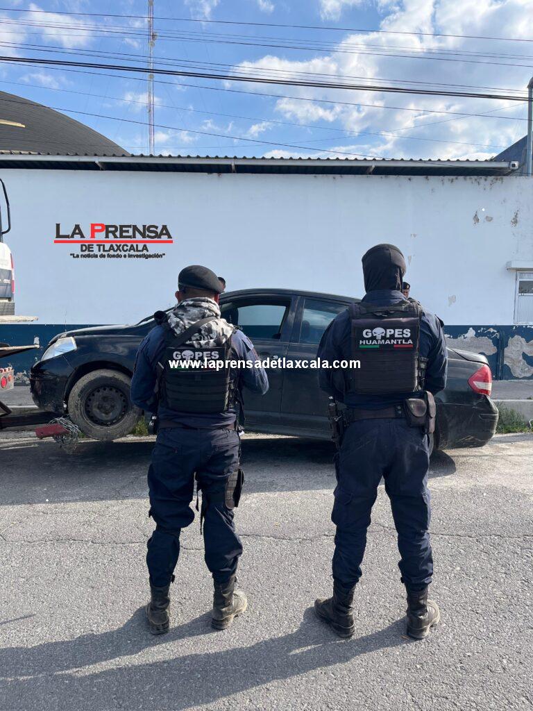 Recupera Policía Municipal de Huamantla vehículo robado.