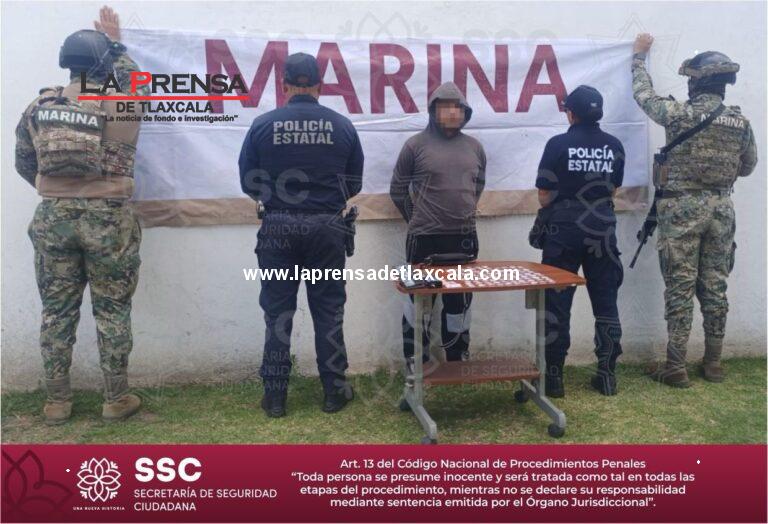 Detiene SSC y Marina a sujeto por narcomenudeo en San Pablo del Monte.