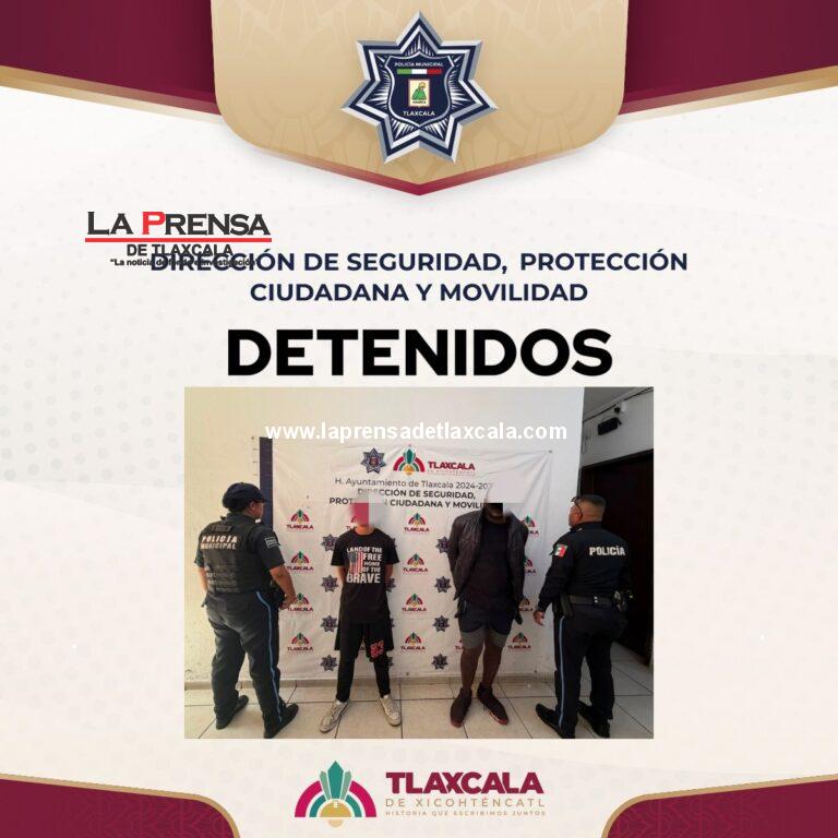 Detiene policía municipal de Tlaxcala a dos extranjeros que no lograron acreditar su estancia legal en el país.