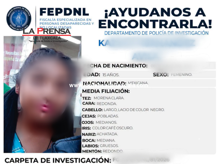 Localizan en Tlaxcala a menor desaparecida en la Ciudad de México tras cateo en Tzompantepec