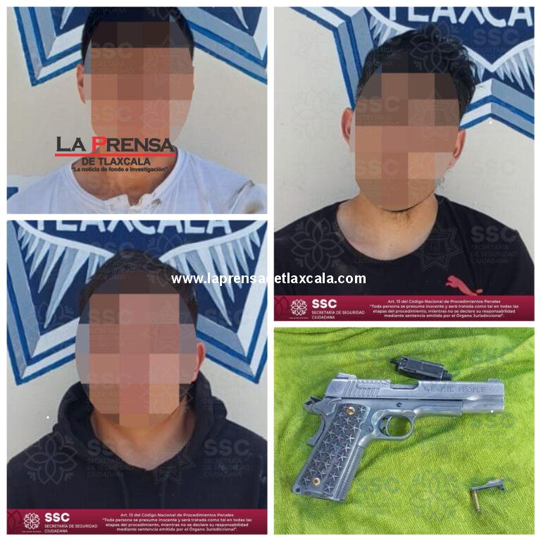 Trío de “angelitos ya están en la cárcel llevaban una pistola 9 mm