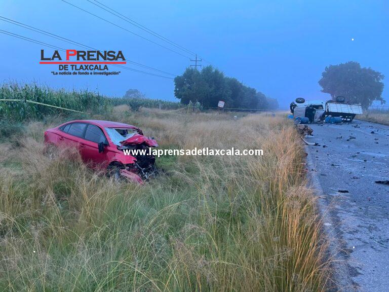 Accidente vehicular deja una persona sin vida en carretera Huamantla–San José Xicohténcatl.