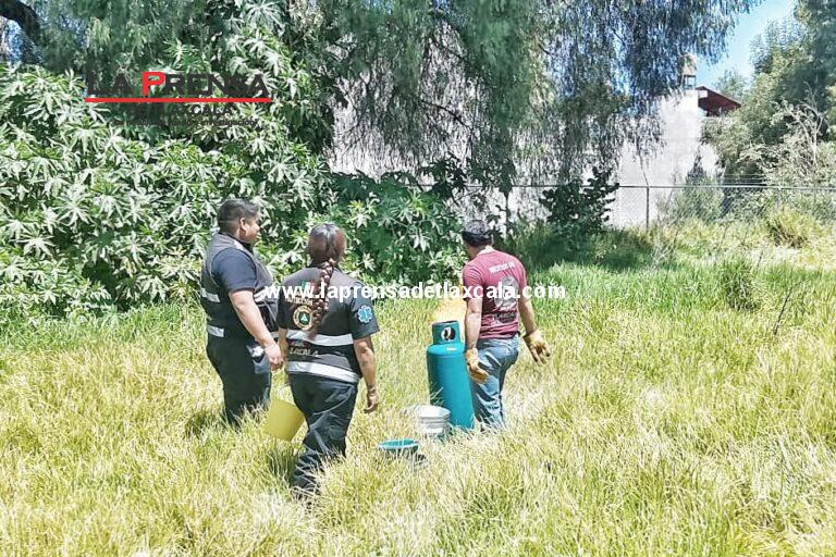 Protección Civil municipal atiende fuga de gas en Ixtulco.