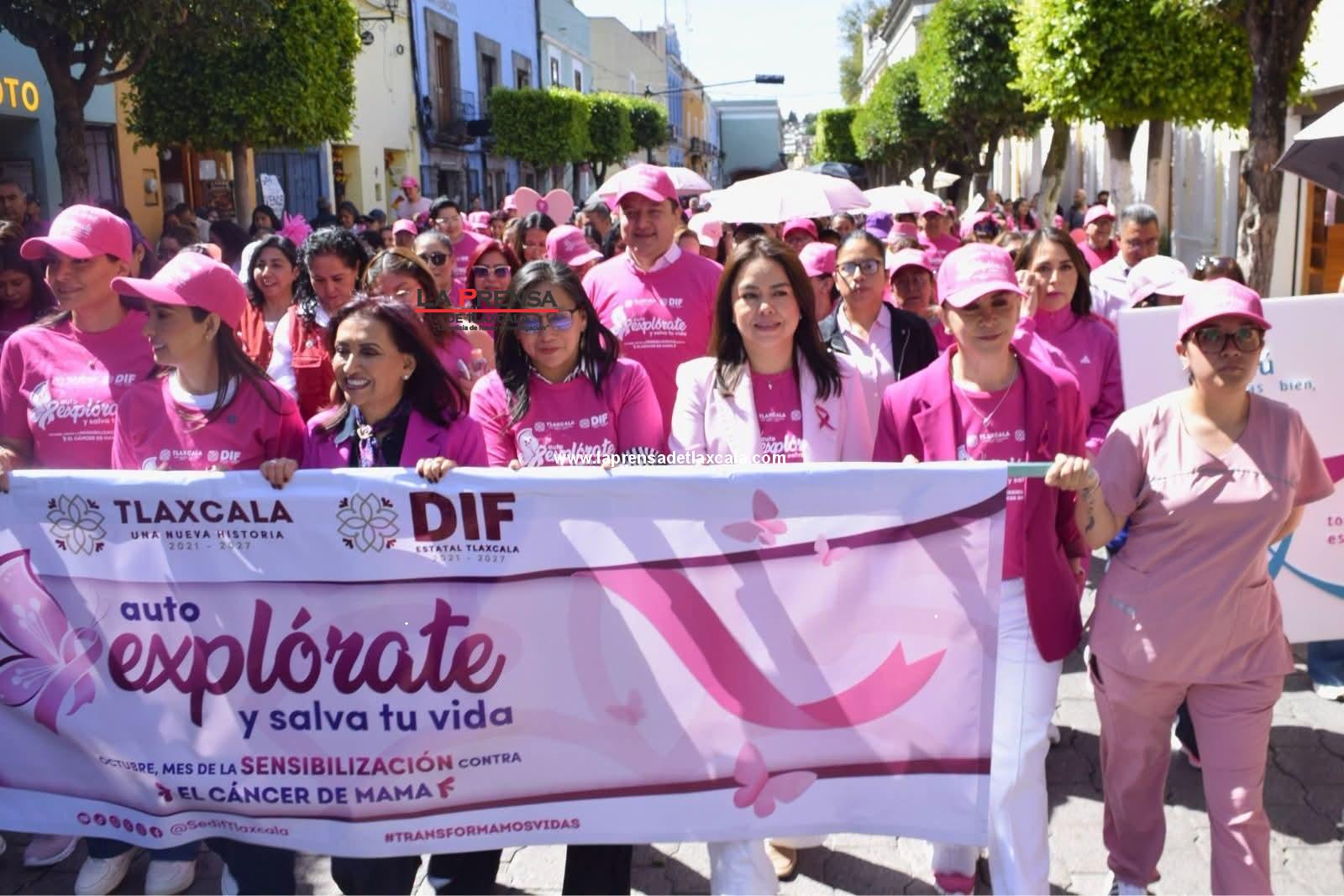 Se suma Poder Judicial de Tlaxcala a la Caminata Rosa contra el cáncer de mama.