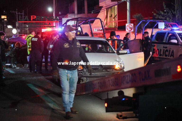 Choca patrulla de la policía estatal en el entronque a Ocotlán cuando acudía a reporte de hombres armados.